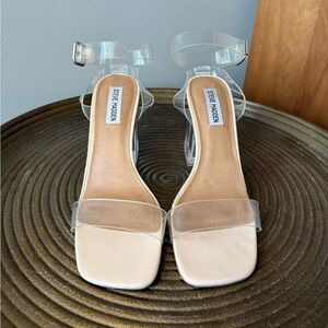 Steve Madden Clear Strap Block Heels | Size 8 | Transparent Heels